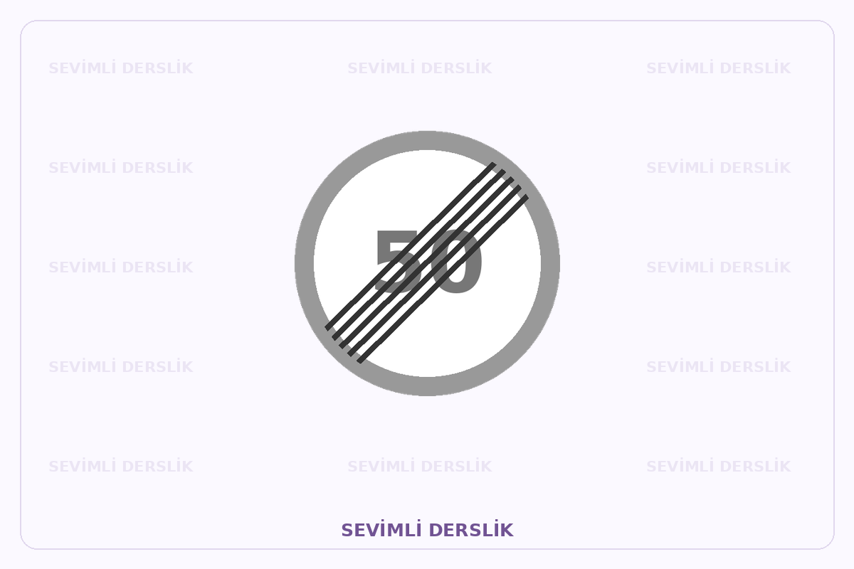 Sevimli Derslik filigranlı trafik işareti görseli. Tek işaret ve varsa araç bilgisi gösterilmiştir.