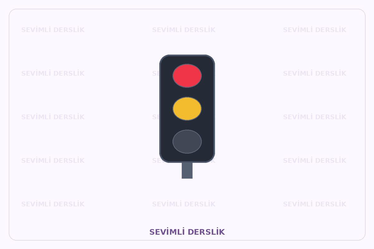Sevimli Derslik filigranlı ışık veya yol işaretlemesi diyagramı. Tek işaret ve varsa araç bilgisi gösterilmiştir.