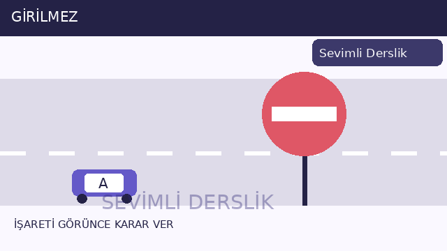 Girilmez levhası sorusunun görseli