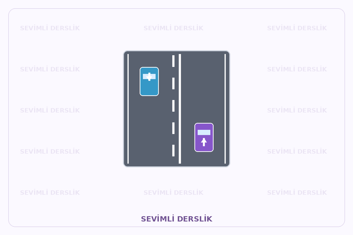 Sevimli Derslik filigranlı ışık veya yol işaretlemesi diyagramı. Tek işaret ve varsa araç bilgisi gösterilmiştir.