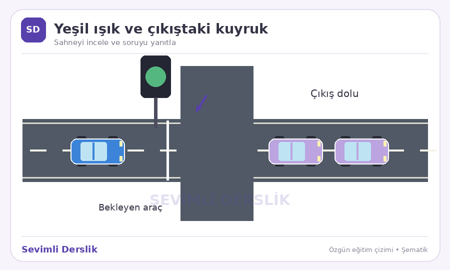 Yeşilde kavşağı kapatmama sorusunun görseli