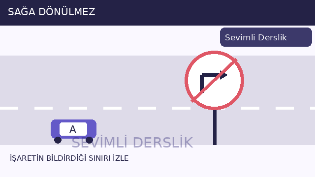 Sağa dönülmez sorusunun görseli
