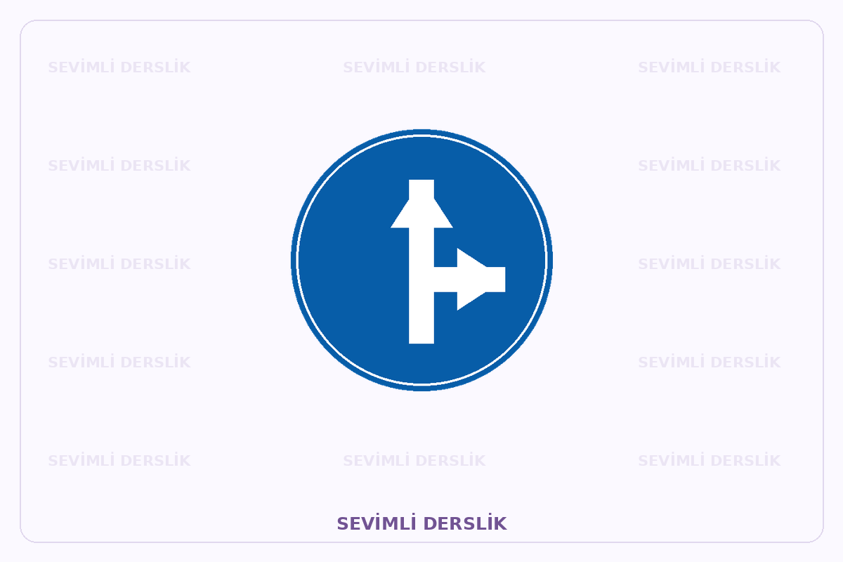 Sevimli Derslik filigranlı trafik işareti görseli. Tek işaret ve varsa araç bilgisi gösterilmiştir.