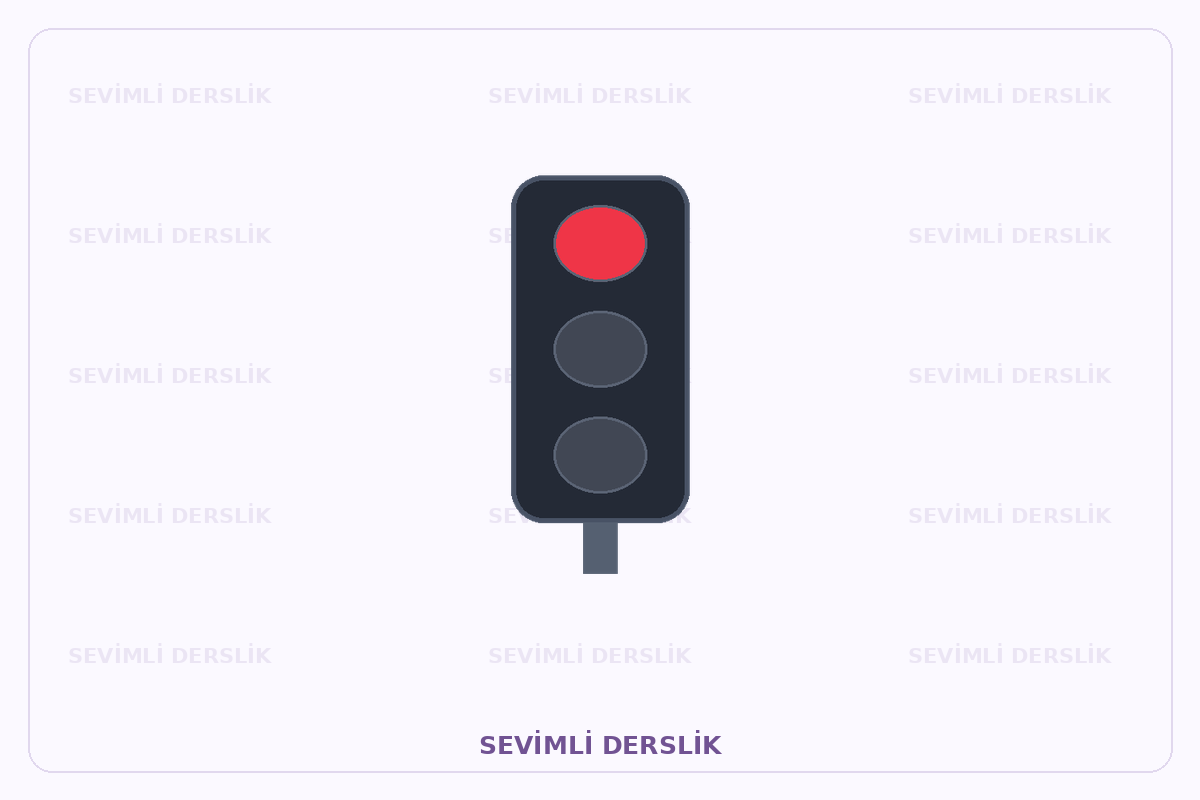 Sevimli Derslik filigranlı ışık veya yol işaretlemesi diyagramı. Tek işaret ve varsa araç bilgisi gösterilmiştir.