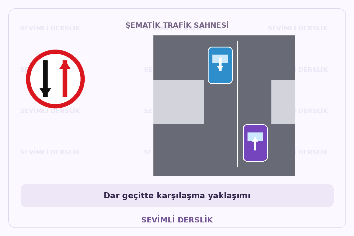 Hareketli dar geçide birlikte girme sorusunun görseli