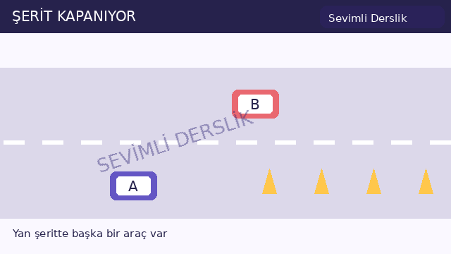 Şerit kapanması sorusunun görseli