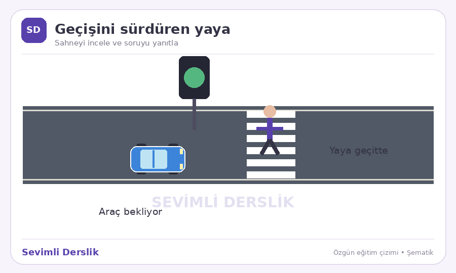 Yayanın geçişini tamamlamasını bekleme sorusunun görseli