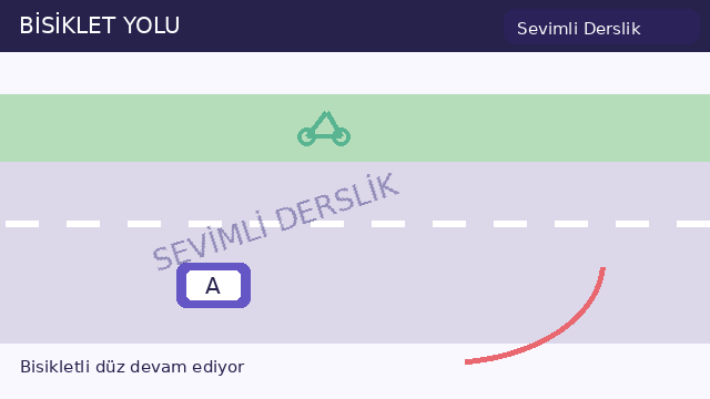 Bisiklet yolunda dönüş sorusunun görseli