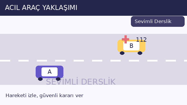 Acil araç yaklaşımı sorusunun görseli