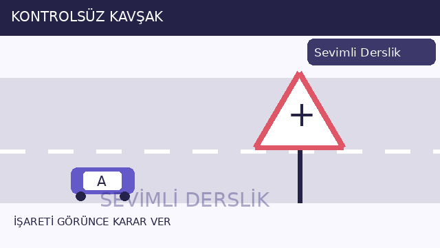 Kontrolsüz kavşak uyarısı sorusunun görseli