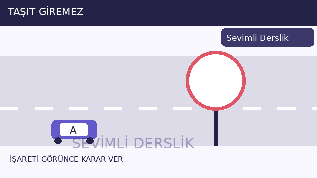 Taşıt trafiğine kapalı yol sorusunun görseli