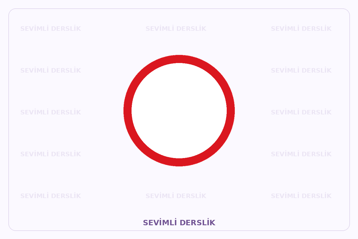 Sevimli Derslik filigranlı trafik işareti görseli. Tek işaret ve varsa araç bilgisi gösterilmiştir.